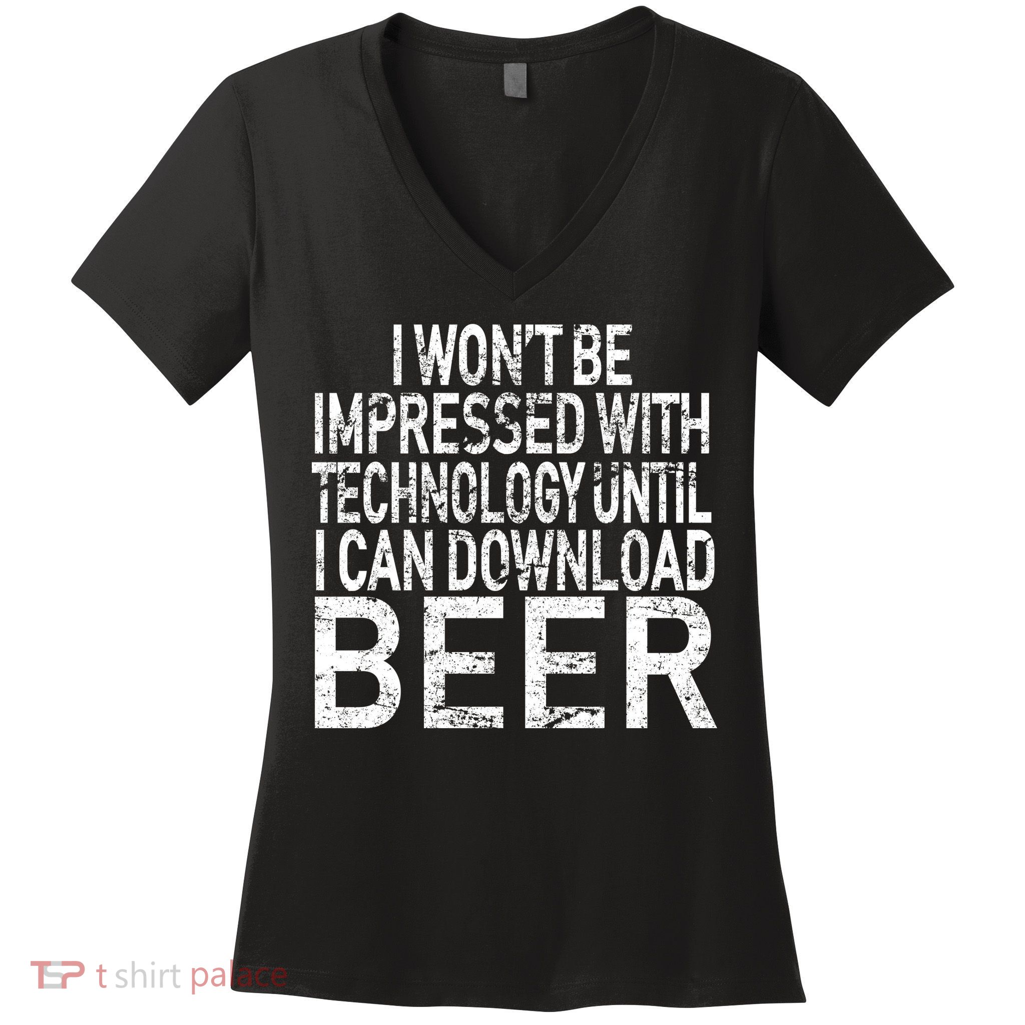 Funny Beer Drinker Women's V-Neck T-Shirt