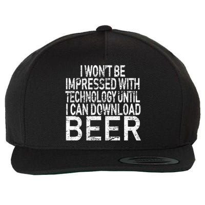 Funny Beer Drinker Wool Snapback Cap