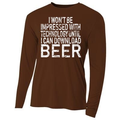 Funny Beer Drinker Cooling Performance Long Sleeve Crew