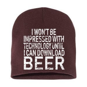 Funny Beer Drinker Short Acrylic Beanie