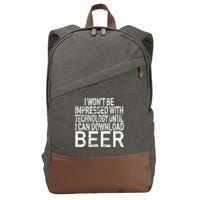 Funny Beer Drinker Cotton Canvas Backpack
