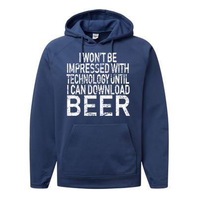 Funny Beer Drinker Performance Fleece Hoodie