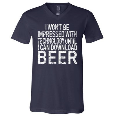 Funny Beer Drinker V-Neck T-Shirt