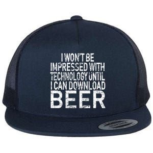 Funny Beer Drinker Flat Bill Trucker Hat