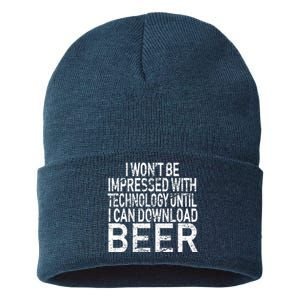 Funny Beer Drinker Sustainable Knit Beanie