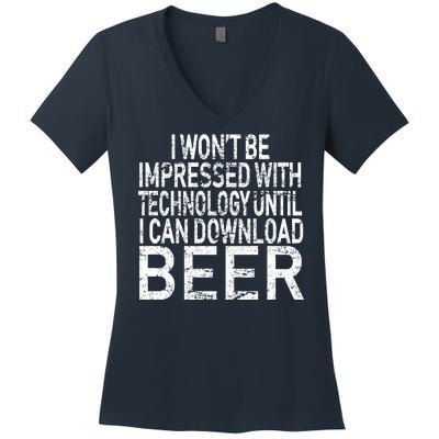 Funny Beer Drinker Women's V-Neck T-Shirt