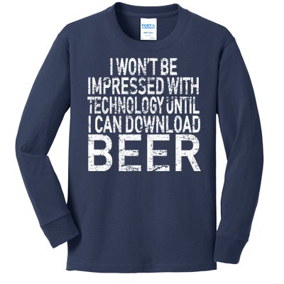 Funny Beer Drinker Kids Long Sleeve Shirt