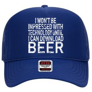 Funny Beer Drinker High Crown Mesh Back Trucker Hat