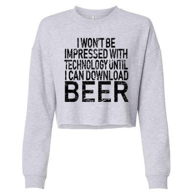 Funny Beer Drinker Cropped Pullover Crew