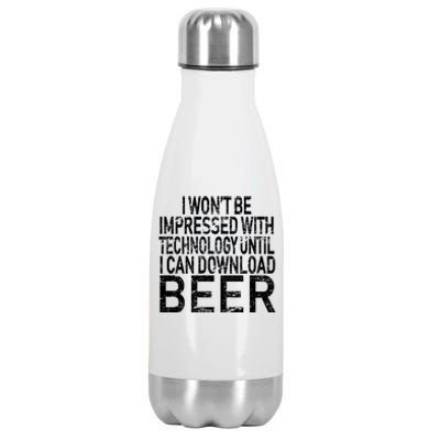 Funny Beer Drinker Stainless Steel Insulated Water Bottle