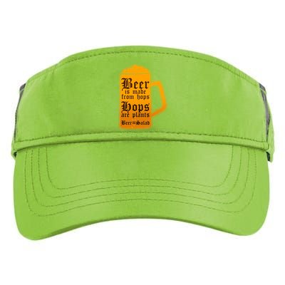 Funny Beer Equals Salad Adult Drive Performance Visor