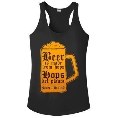Funny Beer Equals Salad Ladies PosiCharge Competitor Racerback Tank
