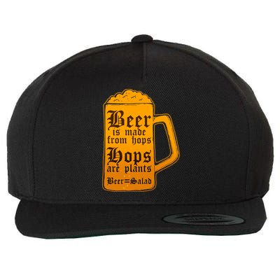 Funny Beer Equals Salad Wool Snapback Cap