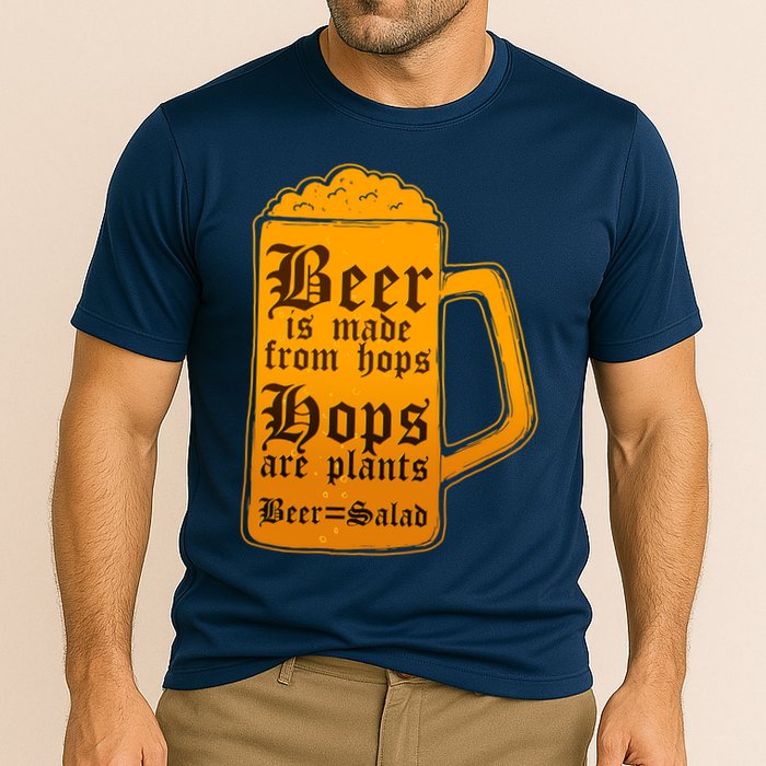 Funny Beer Equals Salad Cooling Performance Crew T-Shirt