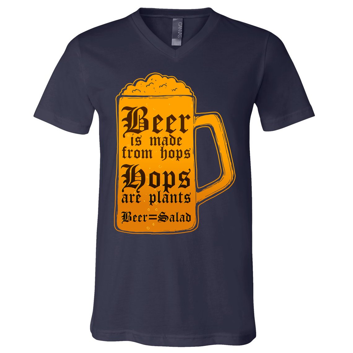 Funny Beer Equals Salad V-Neck T-Shirt