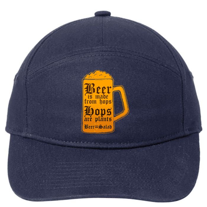 Funny Beer Equals Salad 7-Panel Snapback Hat