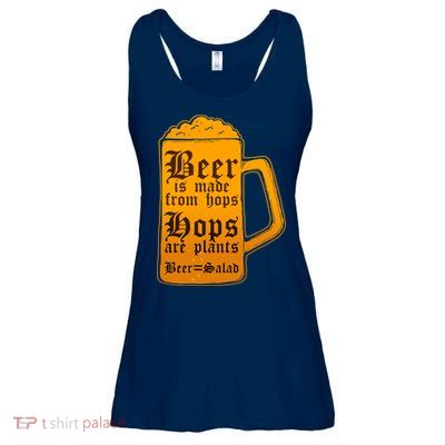 Funny Beer Equals Salad Ladies Essential Flowy Tank
