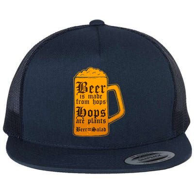 Funny Beer Equals Salad Flat Bill Trucker Hat