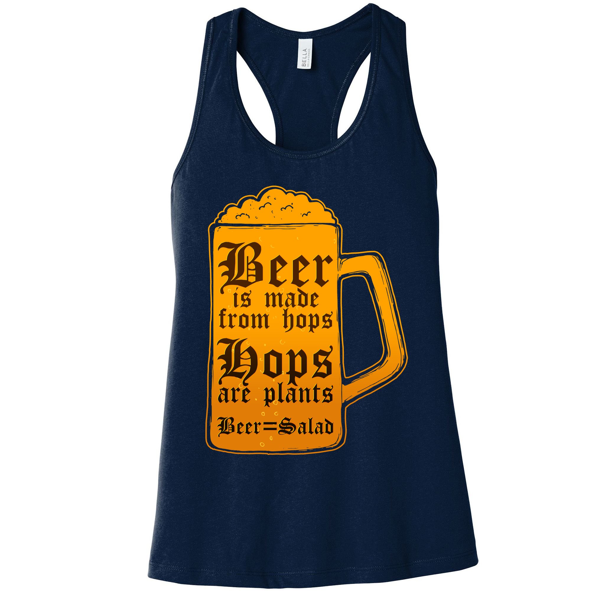 Funny Beer Equals Salad Womens Tank Top