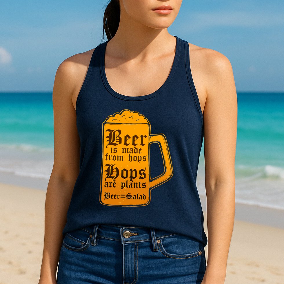 Funny Beer Equals Salad Womens Tank Top