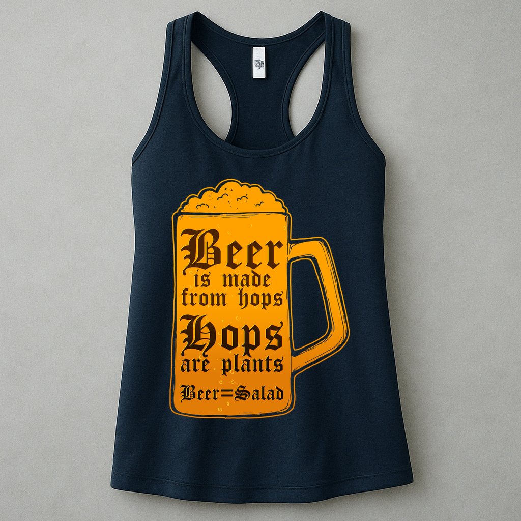 Funny Beer Equals Salad Womens Tank Top