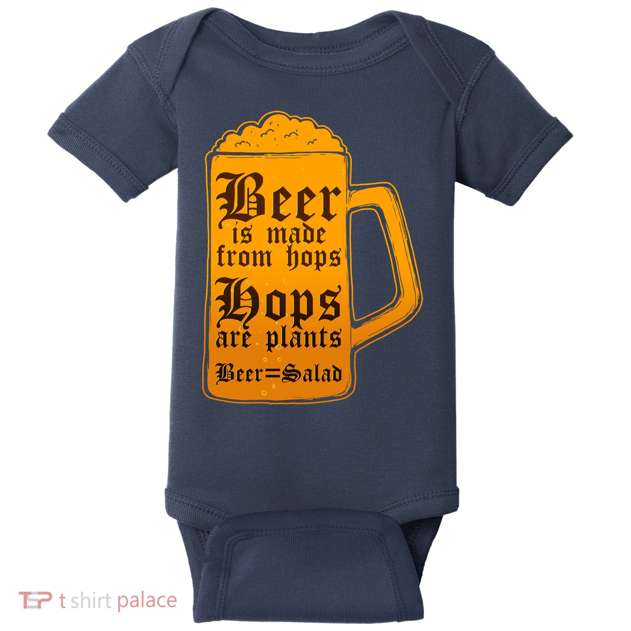 Funny Beer Equals Salad Baby Bodysuit