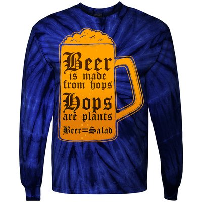 Funny Beer Equals Salad Tie-Dye Long Sleeve Shirt