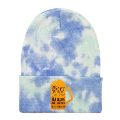 Funny Beer Equals Salad Tie Dye 12in Knit Beanie