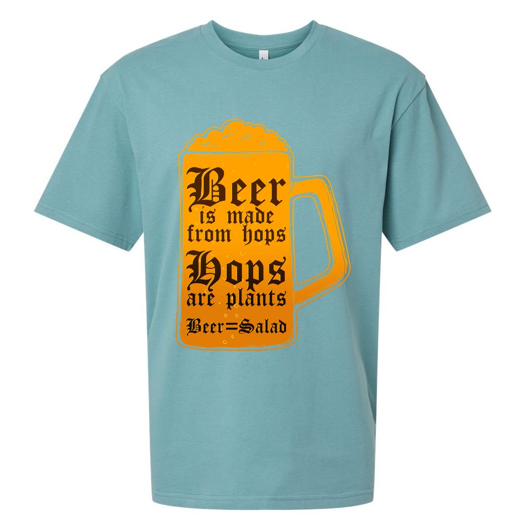 Funny Beer Equals Salad Sueded Cloud Jersey T-Shirt