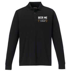 Funny Beer Me I'm Getting Married Performance Long Sleeve Polo