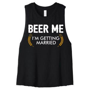 Funny Beer Me I'm Getting Married Women's Racerback Cropped Tank