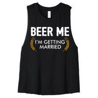 Funny Beer Me I'm Getting Married Women's Racerback Cropped Tank