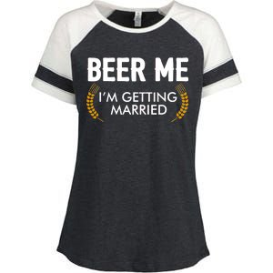 Funny Beer Me I'm Getting Married Enza Ladies Jersey Colorblock Tee