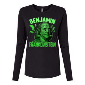 Funny Benjamin Franklinstein Womens Cotton Relaxed Long Sleeve T-Shirt