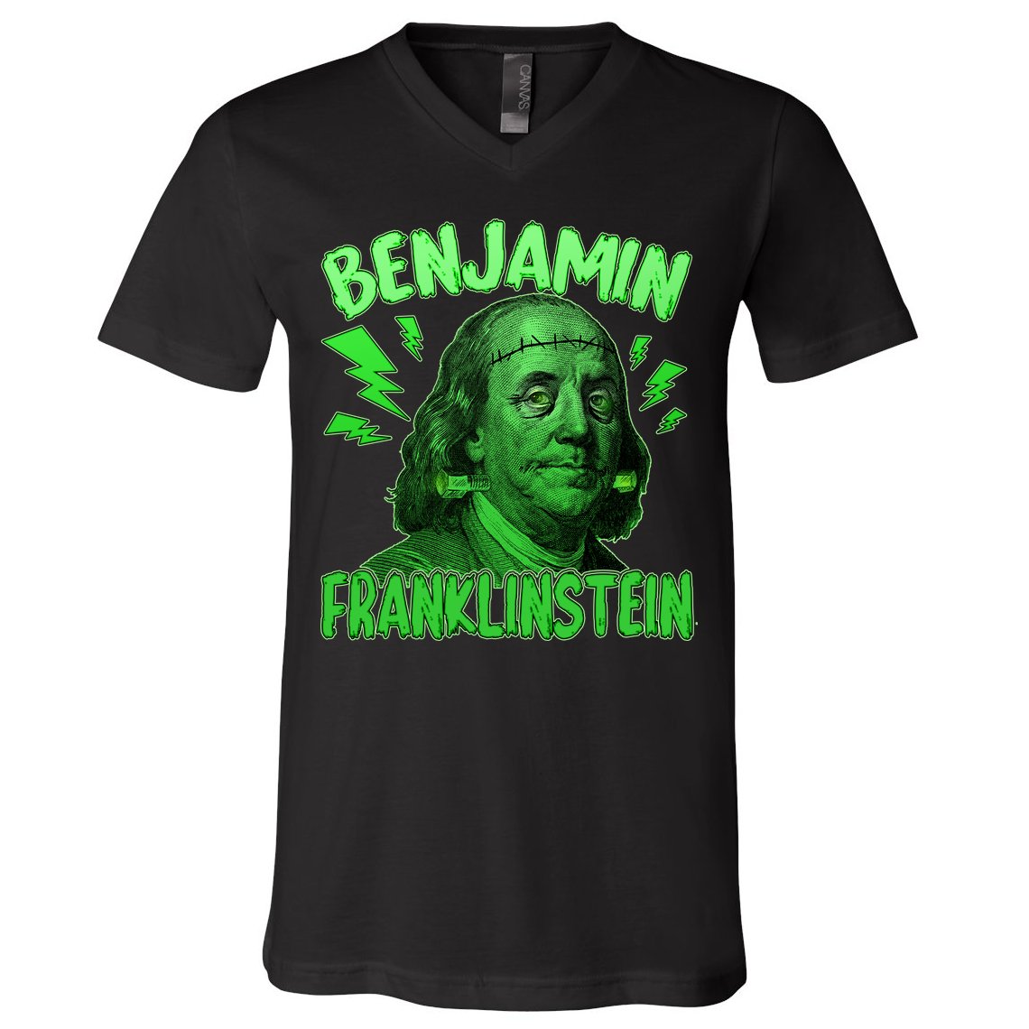 Funny Benjamin Franklinstein V-Neck T-Shirt