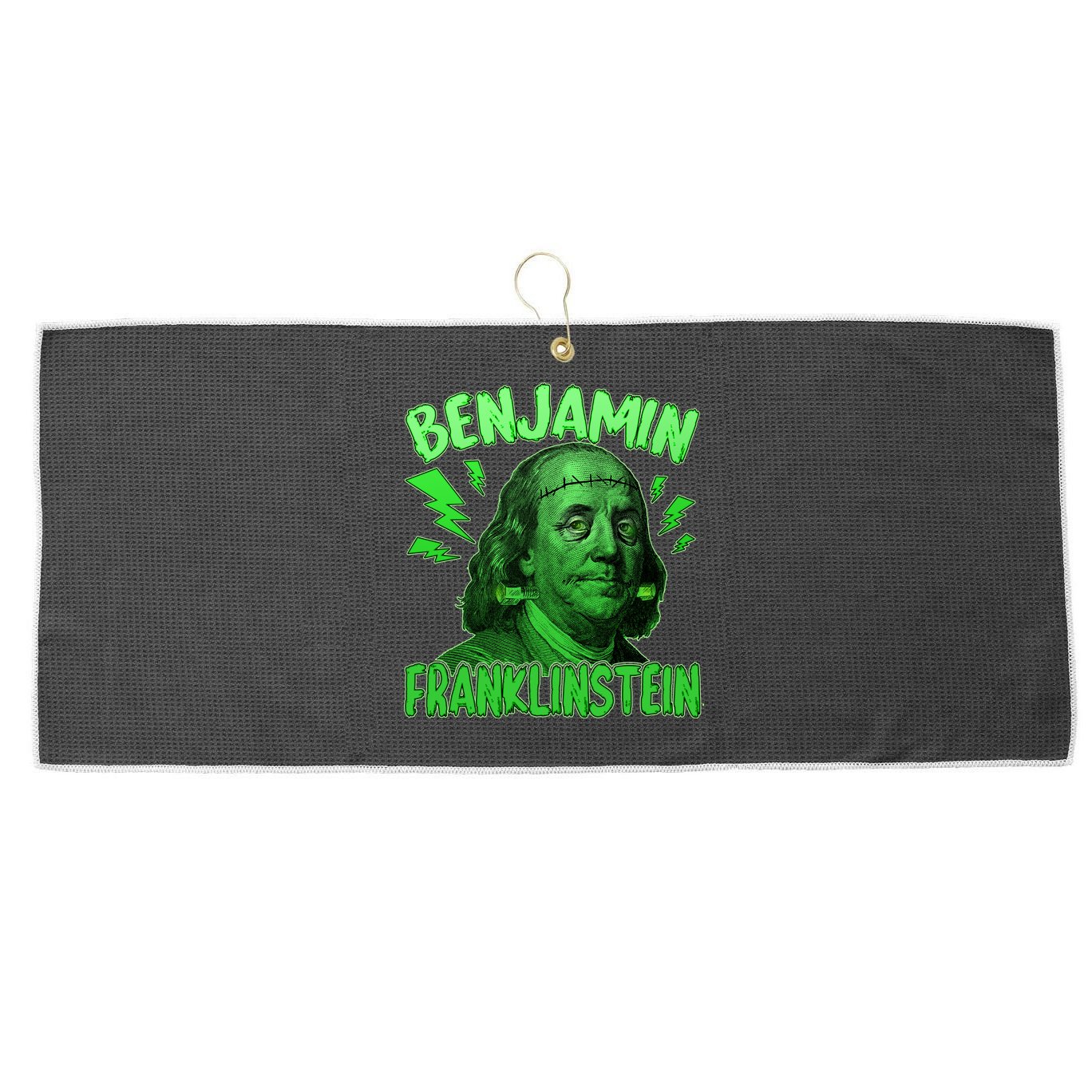 Funny Benjamin Franklinstein Large Microfiber Waffle Golf Towel