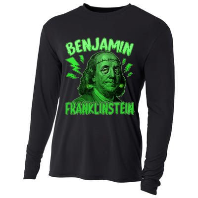 Funny Benjamin Franklinstein Cooling Performance Long Sleeve Crew