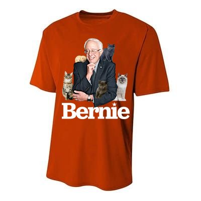 Funny Bernie Sanders Cats Performance Sprint T-Shirt