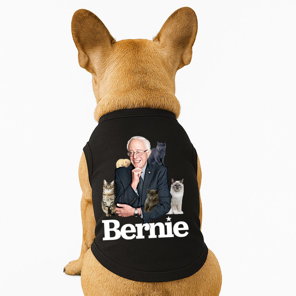 Funny Bernie Sanders Cats Doggie Tank