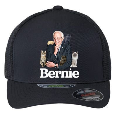 Funny Bernie Sanders Cats Flexfit Unipanel Trucker Cap