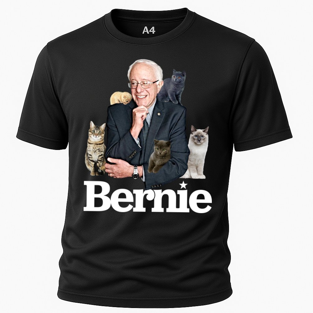 Funny Bernie Sanders Cats Cooling Performance Crew T-Shirt