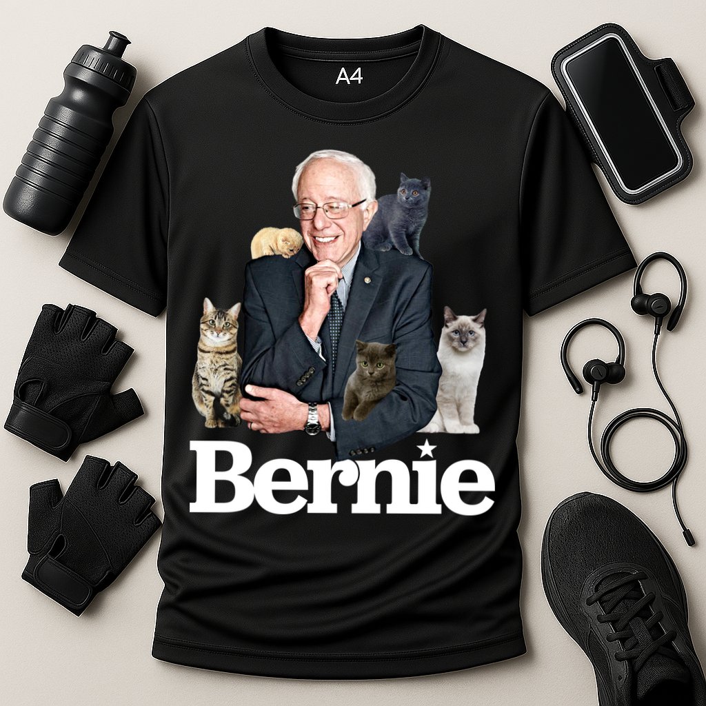 Funny Bernie Sanders Cats Cooling Performance Crew T-Shirt