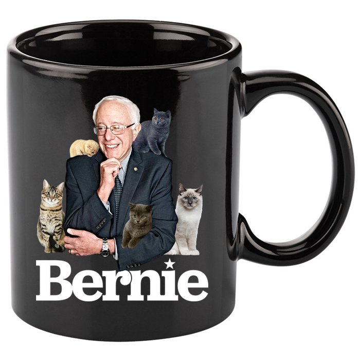 Funny Bernie Sanders Cats 11oz C Handle Ceramic Mug