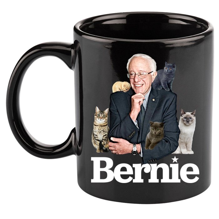 Funny Bernie Sanders Cats 11oz C Handle Ceramic Mug