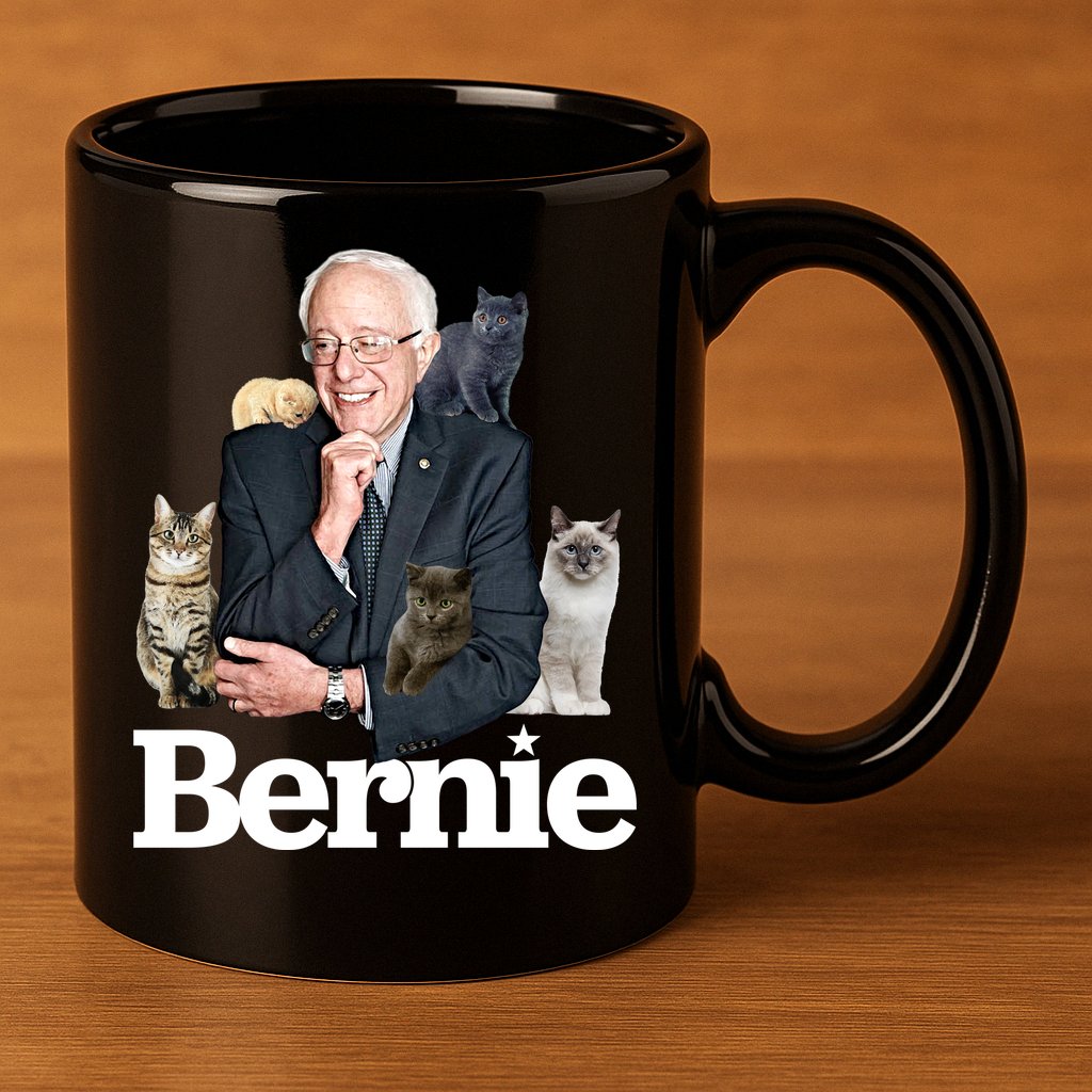 Funny Bernie Sanders Cats 11oz C Handle Ceramic Mug