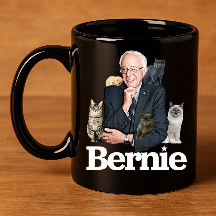 Funny Bernie Sanders Cats 11oz C Handle Ceramic Mug