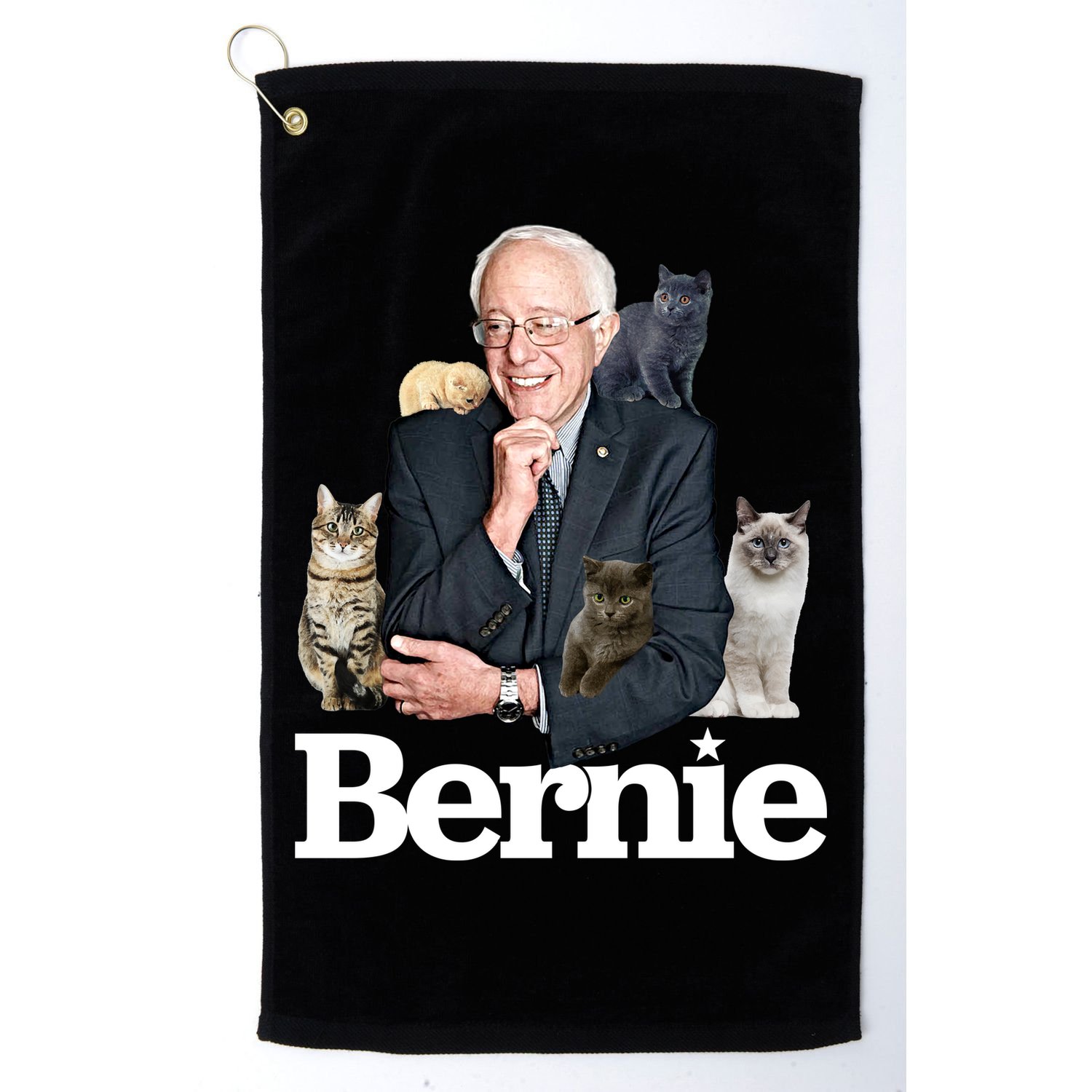 Funny Bernie Sanders Cats Golf Towel