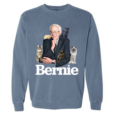 Funny Bernie Sanders Cats Garment-Dyed Sweatshirt