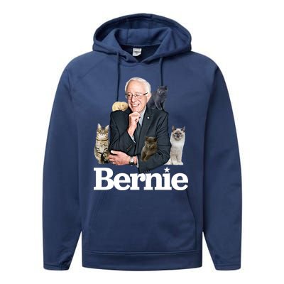 Funny Bernie Sanders Cats Performance Fleece Hoodie