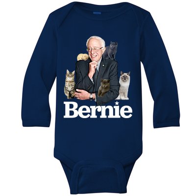 Funny Bernie Sanders Cats Baby Long Sleeve Bodysuit